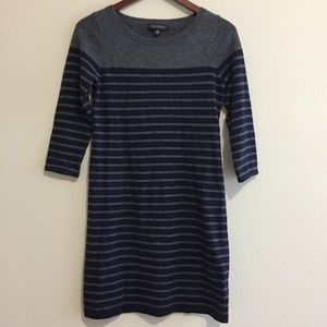 Banana Republic Blue & Gray Striped Sweater Dress
